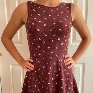 Maroon floral dress